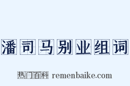 潘司马别业组词是什么意思的图片